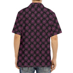 Black And Pink Spider Web Pattern Print Aloha Shirt