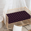Black And Pink Spider Web Pattern Print Baby Crib Sheet