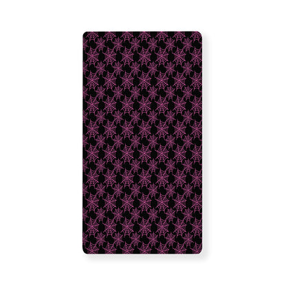 Black And Pink Spider Web Pattern Print Baby Crib Sheet