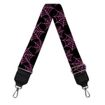 Black And Pink Spider Web Pattern Print Bag Strap
