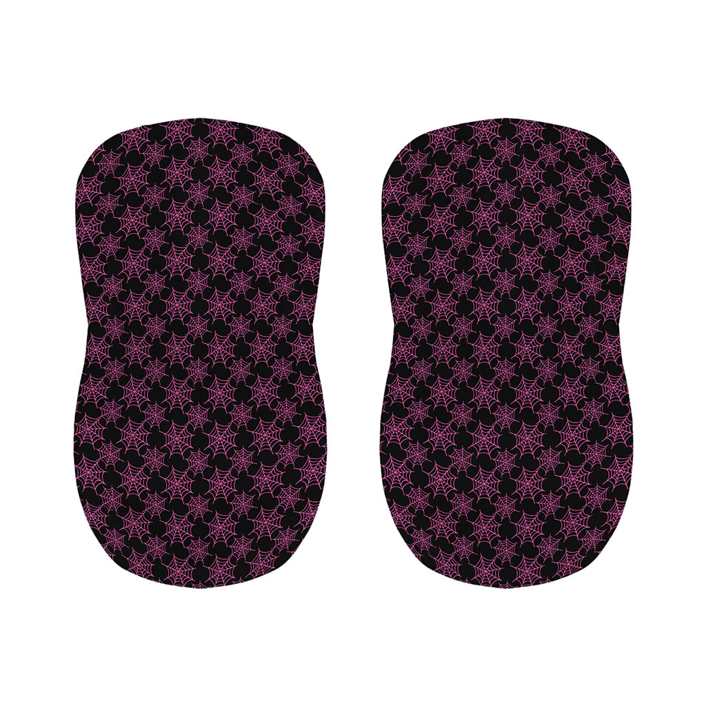 Black And Pink Spider Web Pattern Print Bar Stool Covers
