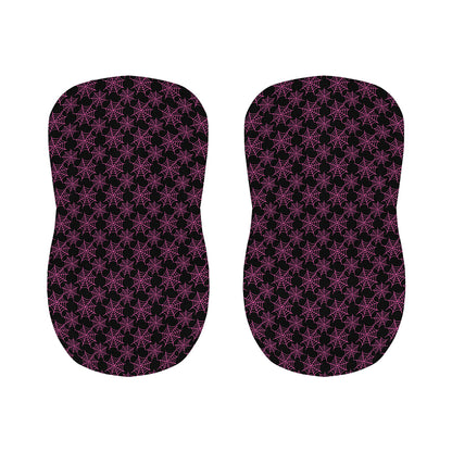 Black And Pink Spider Web Pattern Print Bar Stool Covers