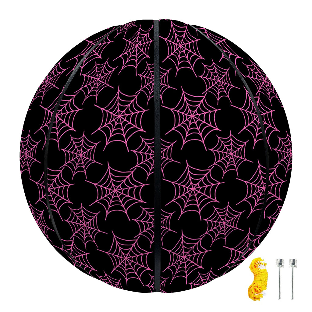 Black And Pink Spider Web Pattern Print Basketball
