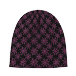Black And Pink Spider Web Pattern Print Beanie