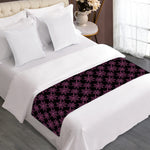Black And Pink Spider Web Pattern Print Bed Runner