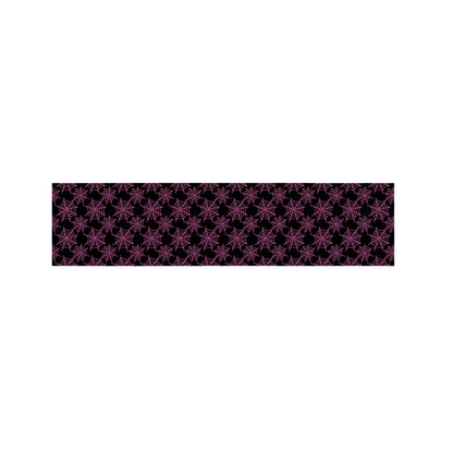 Black And Pink Spider Web Pattern Print Bed Runner