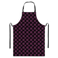 Black And Pink Spider Web Pattern Print Bib Apron With Pocket