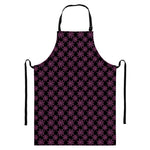 Black And Pink Spider Web Pattern Print Bib Apron With Pocket