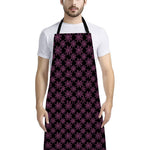 Black And Pink Spider Web Pattern Print Bib Apron With Pocket