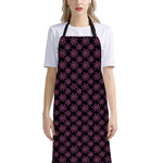 Black And Pink Spider Web Pattern Print Bib Apron With Pocket