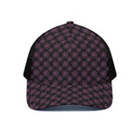 Black And Pink Spider Web Pattern Print Black Mesh Trucker Cap
