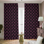 Black And Pink Spider Web Pattern Print Blackout Pencil Pleat Curtains