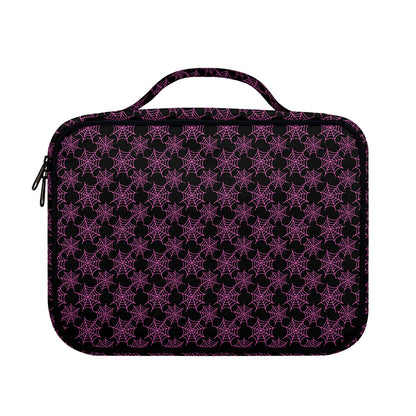 Black And Pink Spider Web Pattern Print Briefcase Bible Bag
