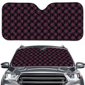 Black And Pink Spider Web Pattern Print Car Windshield Sun Shade