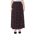 Black And Pink Spider Web Pattern Print Chiffon Maxi Skirt