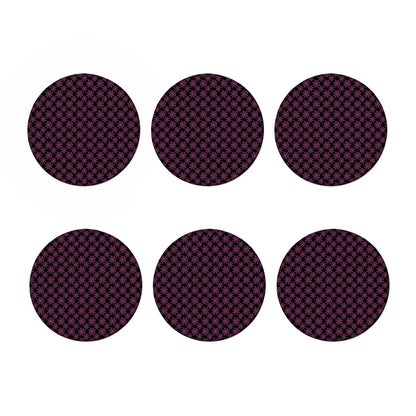 Black And Pink Spider Web Pattern Print Coaster Set