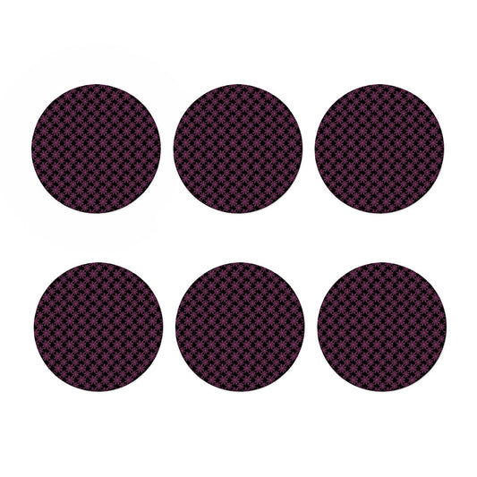 Black And Pink Spider Web Pattern Print Coaster Set