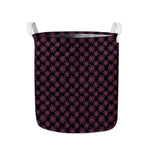 Black And Pink Spider Web Pattern Print Collapsible Laundry Basket