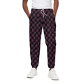 Black And Pink Spider Web Pattern Print Cotton Sweatpants