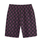 Black And Pink Spider Web Pattern Print Cotton Shorts