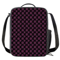 Black And Pink Spider Web Pattern Print Crossbody Lunch Bag