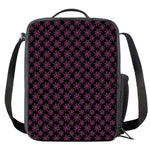 Black And Pink Spider Web Pattern Print Crossbody Lunch Bag