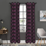 Black And Pink Spider Web Pattern Print Curtain