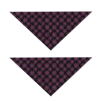 Black And Pink Spider Web Pattern Print Dog Bandana