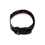 Black And Pink Spider Web Pattern Print Dog Collar