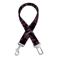 Black And Pink Spider Web Pattern Print Dog Seat Belt