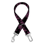 Black And Pink Spider Web Pattern Print Dog Seat Belt