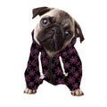 Black And Pink Spider Web Pattern Print Dog Zip Up Hoodie