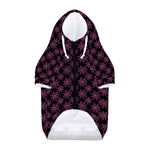 Black And Pink Spider Web Pattern Print Dog Zip Up Hoodie