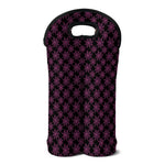 Black And Pink Spider Web Pattern Print Double Neoprene Wine Tote