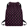 Black And Pink Spider Web Pattern Print Drawstring Backpack