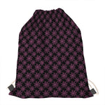 Black And Pink Spider Web Pattern Print Drawstring Bag