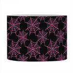 Black And Pink Spider Web Pattern Print Drum Lamp Shade