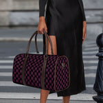 Black And Pink Spider Web Pattern Print Duffle Bag