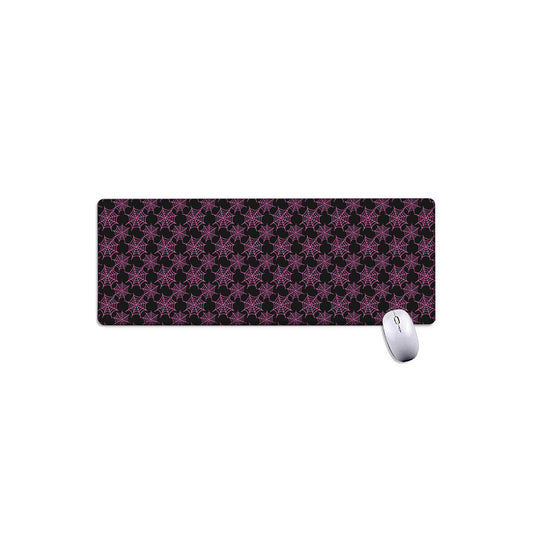 Black And Pink Spider Web Pattern Print Extended Mouse Pad