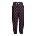Black And Pink Spider Web Pattern Print Fleece Lined Knit Pants