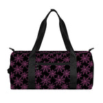 Black And Pink Spider Web Pattern Print Gym Bag