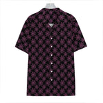 Black And Pink Spider Web Pattern Print Hawaiian Shirt