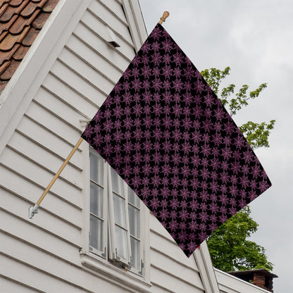 Black And Pink Spider Web Pattern Print House Flag