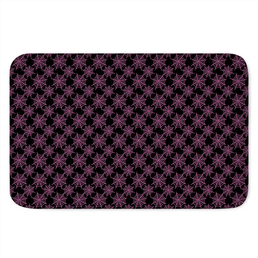 Black And Pink Spider Web Pattern Print Indoor Door Mat