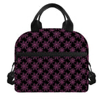 Black And Pink Spider Web Pattern Print Insulated Lunch Bag