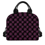 Black And Pink Spider Web Pattern Print Insulated Lunch Bag