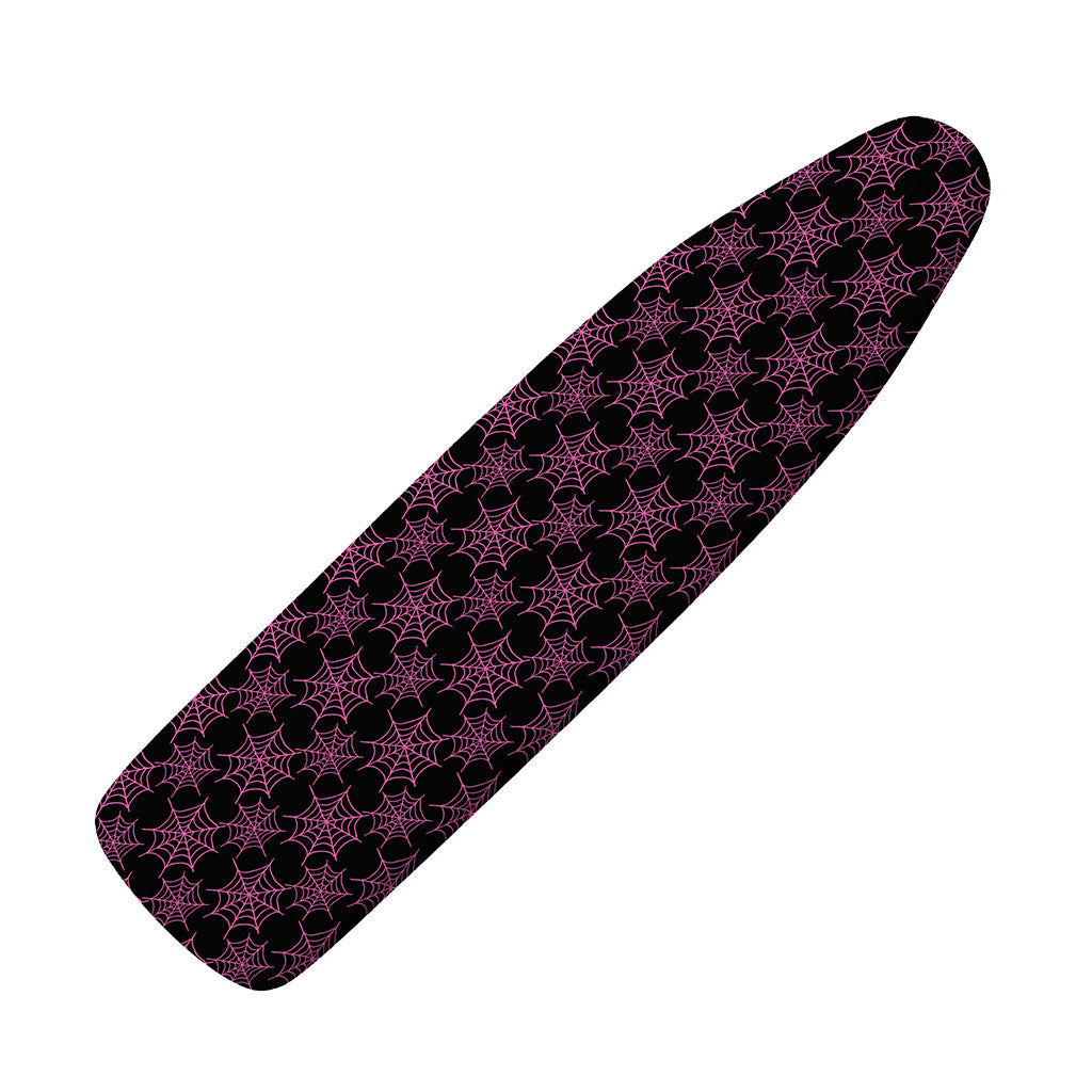 Black And Pink Spider Web Pattern Print Ironing Board Cover