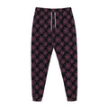 Black And Pink Spider Web Pattern Print Jogger Pants