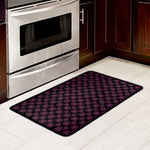 Black And Pink Spider Web Pattern Print Kitchen Mat