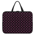Black And Pink Spider Web Pattern Print Laptop Sleeve With Handle